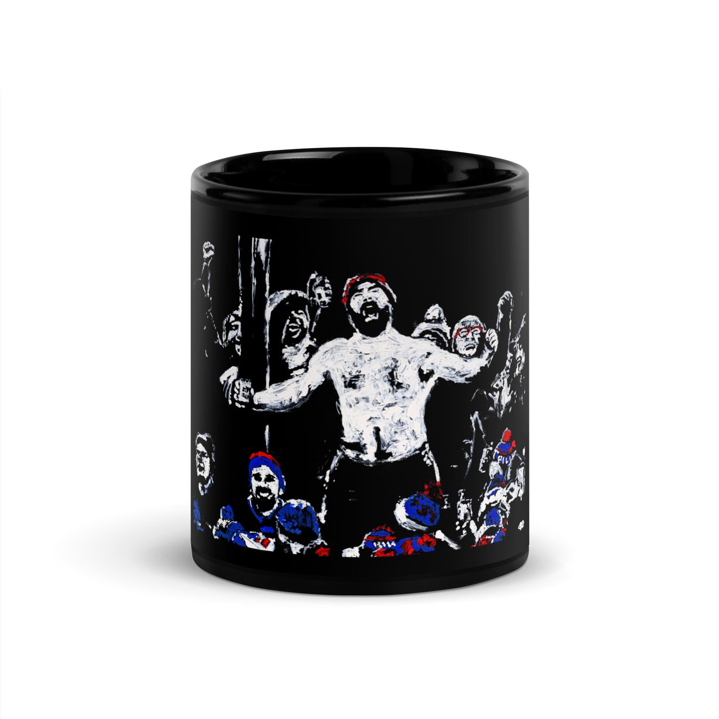 Jason Kelce Celebration Black Glossy Mug