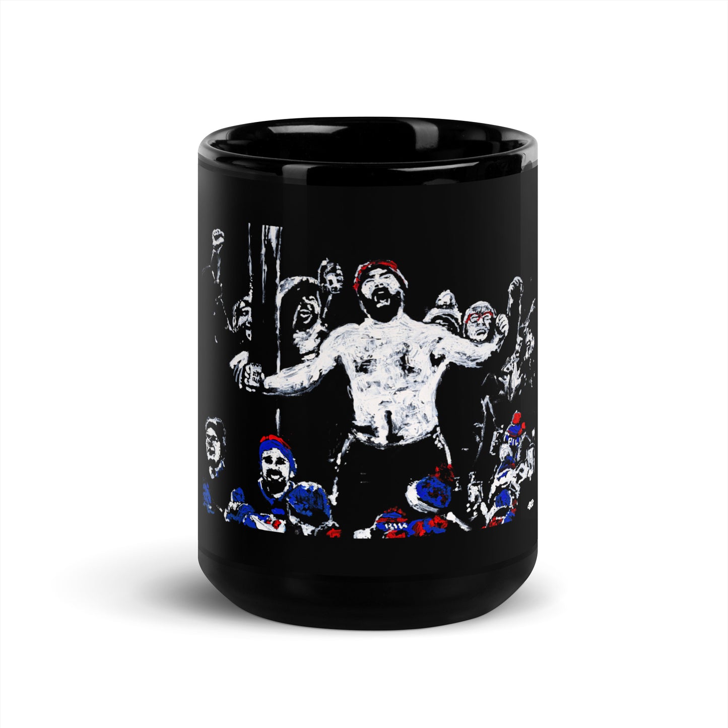 Jason Kelce Celebration Black Glossy Mug