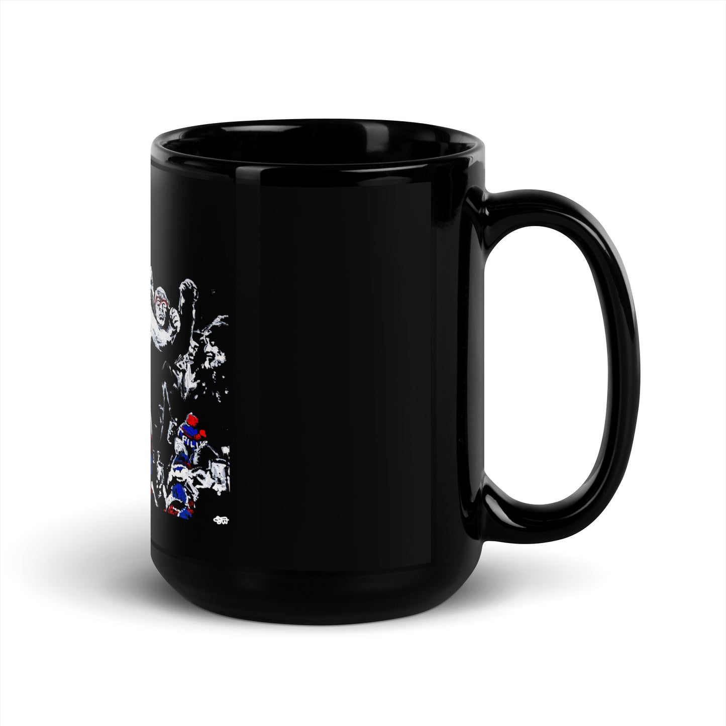 Jason Kelce Celebration Black Glossy Mug